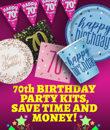 70th Birthday Party Packs - Party Save Smile